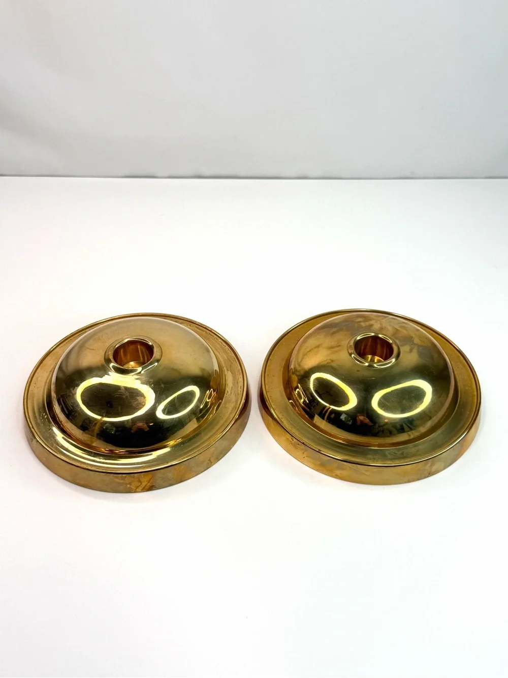 Vintage Brass MCM Candle Stick Holder Set